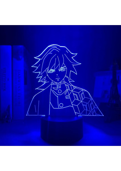 Anime LED Lamba Kimetsu Hiçbir Tomioka Yatak Odası Dekorasyon Için Hediye Manga 3D Işık Demon Slayer Odası Dekor (Yurt Dışından)