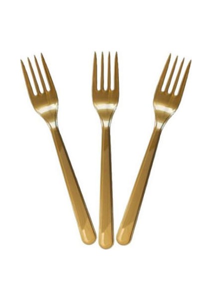 - 25 Adet Plastik Çatal Gold Nrmsa