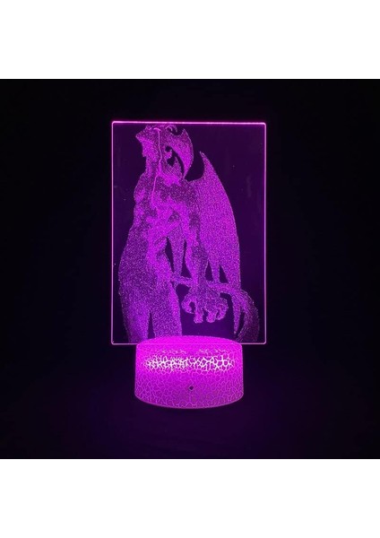 Anime Devilman Crybaby Figürü 3D Çocuk Hayranları Için, Uzaktan Kumanda ile Değişen 16 Renk, Çocuk Odası Dekoru, Şekil Manga Illusion LED Oyuncak Lamba Kız Erkek Noel Hediyeleri (Yurt Dışından)