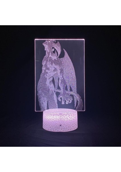 Anime Devilman Crybaby Figürü 3D Çocuk Hayranları Için, Uzaktan Kumanda ile Değişen 16 Renk, Çocuk Odası Dekoru, Şekil Manga Illusion LED Oyuncak Lamba Kız Erkek Noel Hediyeleri (Yurt Dışından) fırsatları