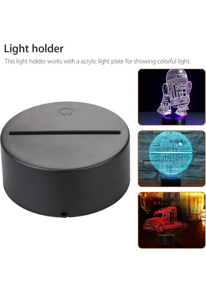 3D LED Işık Tabanı, 2 Paket 3D LED Lamba Tabanı Tutucu Uzaktan Kumandalı Dokunmatik Ekran 3D Masa USB Kablosu Yatak Odasındaki Masa Lambaları Çocuk Odası Oturma Odası Bar Dükkanı Kaf (Yurt Dışından)