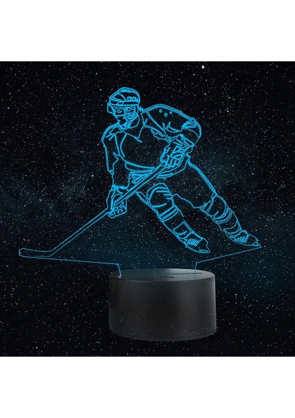 Çocuklar Hokey Oyuncusu 3D Lamba Gece Işıkları 7 LED Renk Değiştirme Dokunmatik Masa Masa Lambaları Aydınlatma Serin Oyuncaklar Hediyeler Spor Hokeyi Fanı Doğum Günü Noel Dekorasyonu (Yurt Dışından) modelleri
