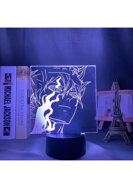 Anime Siyah Yonca Figürü 3D Çocuk Hayranları Için, Uzaktan Kumanda ile Değişen 16 Renk, Çocuk Odası Dekoru, Asta Figürü Manga Illusion LED Oyuncak Lamba Kız Erkek Noel Hediyeleri (Bc4) (Yurt Dışından)
