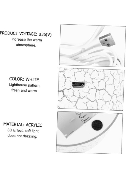 1 Takım 3D Deniz Feneri LED Ampüller 3D LED Işık Kulesi Denizcilik Masa Üstü Dekorasyon 3D Illüzyon Işık LED Masa Lambası Renkli Uyku Lambası LED Lamba LED (Yurt Dışından)