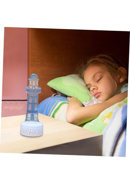 1 Takım 3D Deniz Feneri LED Ampüller 3D LED Işık Kulesi Denizcilik Masa Üstü Dekorasyon 3D Illüzyon Işık LED Masa Lambası Renkli Uyku Lambası LED Lamba LED (Yurt Dışından)