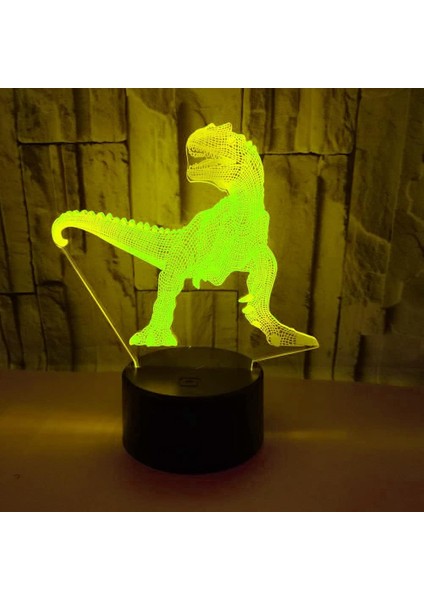 Çocuklar Için Gece Lambası, 3D Illüzyon Gece Lambası, Renk Değişimi 3D LED Ev Dekorasyonu Için 7 Renkli Işık ile Güçlü Tyrannosaurus Rex Dinozor Işık Inanılmaz Görsel (Yurt Dışından)