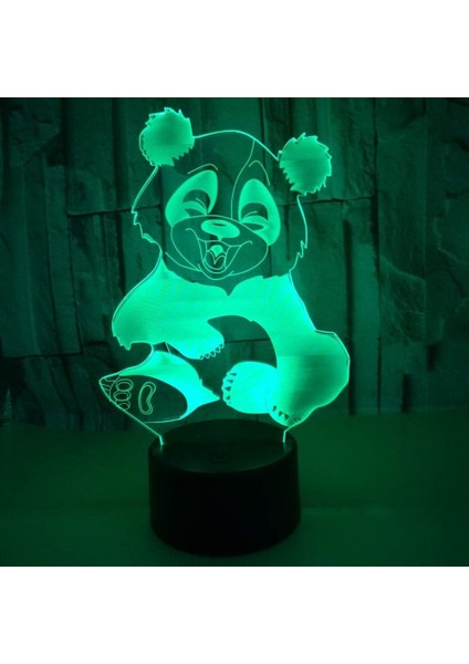 Çocuklar Için Gece Lambası, 3D Illüzyon Gece Lambası, Renk Değişimi 3D LED Ev Dekorasyonu Için 7 Renkli Işıklı Sevimli Panda Işığı Inanılmaz Görselleştirme Optik Hasta (Yurt Dışından)