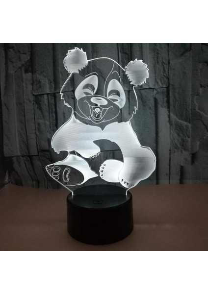 Çocuklar Için Gece Lambası, 3D Illüzyon Gece Lambası, Renk Değişimi 3D LED Ev Dekorasyonu Için 7 Renkli Işıklı Sevimli Panda Işığı Inanılmaz Görselleştirme Optik Hasta (Yurt Dışından)