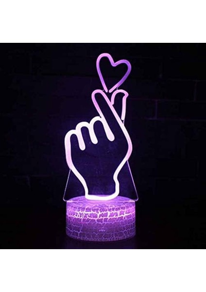 3D Optik Illüzyon LED Lamba Kalp Hareketi Gece Lambası, USB Powered 16 Renk Yanıp Sönen Dokunmatik Anahtar Çocuklar Yatak Odası Dekorasyon Aydınlatma Yenilik Noel Doğum Günü Hediyesi (Yurt Dışından)
