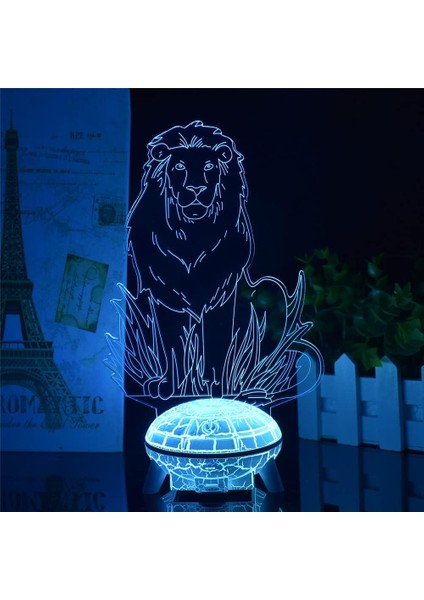 Aslan Gece 3D Illusion LED Lamba Uzaktan Kumanda ile 16 Kısılabilir Akıllı Dokunmatik 0-8 Yaşındaki Erkek Kız Çocuklar En Iyi Noel Doğum Günü si Çocuklar Ev Dekorasyonu Parti (La (Yurt Dışından)