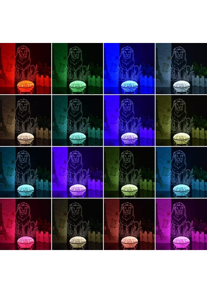 Aslan Gece 3D Illusion LED Lamba Uzaktan Kumanda ile 16 Kısılabilir Akıllı Dokunmatik 0-8 Yaşındaki Erkek Kız Çocuklar En Iyi Noel Doğum Günü si Çocuklar Ev Dekorasyonu Parti (La (Yurt Dışından) fiyatları