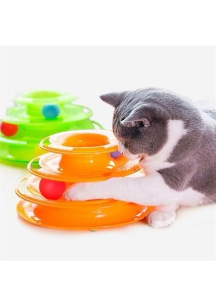 Luxury Tower Of Tracks Eğleneli Üç Katlı Kedi Oyuncağı Seti Oyuncağı 1 Adet