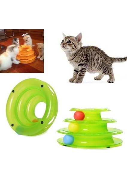 Luxury Tower Of Tracks Eğleneli Üç Katlı Kedi Oyuncağı Seti Oyuncağı 1 Adet