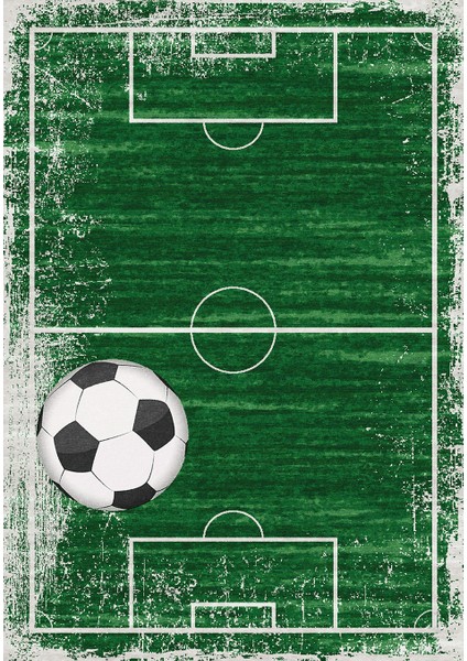 Lavin Yıkanabilir Dokuma Taban Futbol Sahası Desenli Çocuk Odası Kilimi
