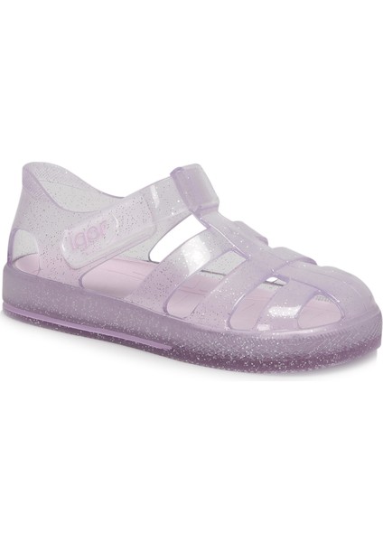 S10265 STAR GLITTER Mor Kız Çocuk Sandalet