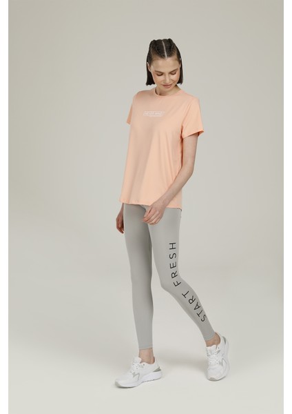 SN274 Nına T-Shirt 2fx Somon Kadın Kısa Kol T-Shirt