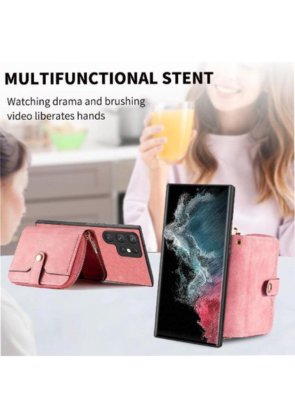 Samsung Galaxy S22 Ultra Premium Deri Fermuar Kapatma 7 Kart (Yurt Dışından) modelleri