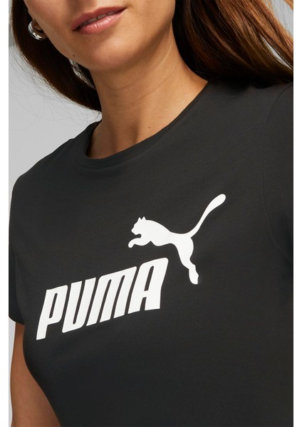 ESS Logo Tee Siyah Kadın Kısa Kol T-Shirt