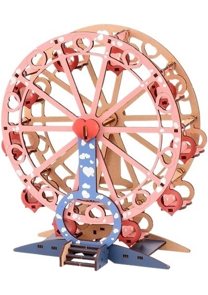 Dönme Dolap Montajı Çocuklar Için Üç Boyutlu Eğitici Yapboz 3D Ahşap Yapboz Modeli Yapboz (Yurt Dışından)