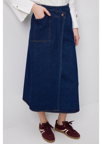 Kruvaze Denim Etek