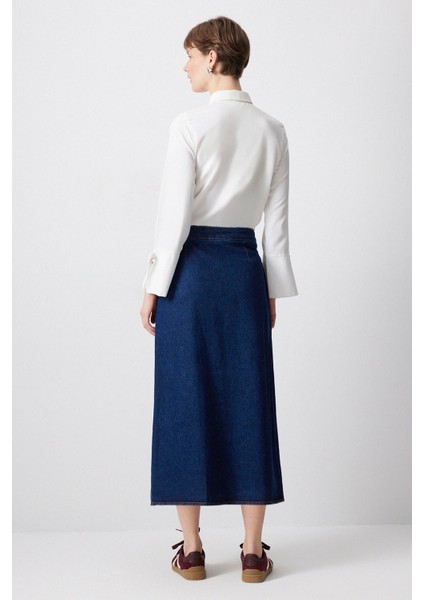 Kruvaze Denim Etek