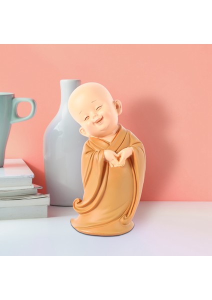 Küçük Rahip Heykeli Çin Tarzı Reçine El Oyması Büyük Boy 06 (Yurt Dışından)