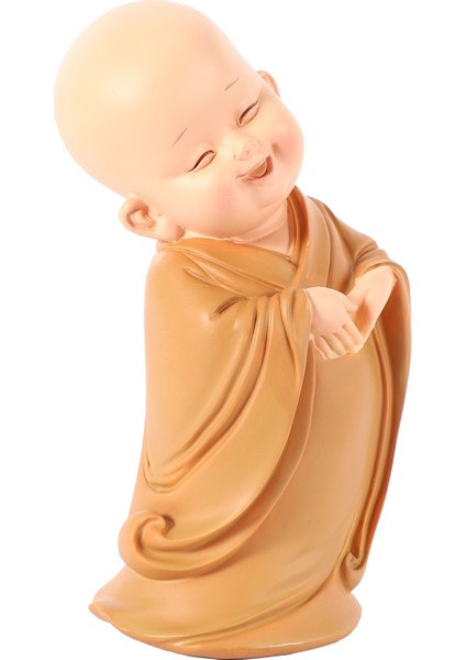 Küçük Rahip Heykeli Çin Tarzı Reçine El Oyması Büyük Boy 06 (Yurt Dışından)
