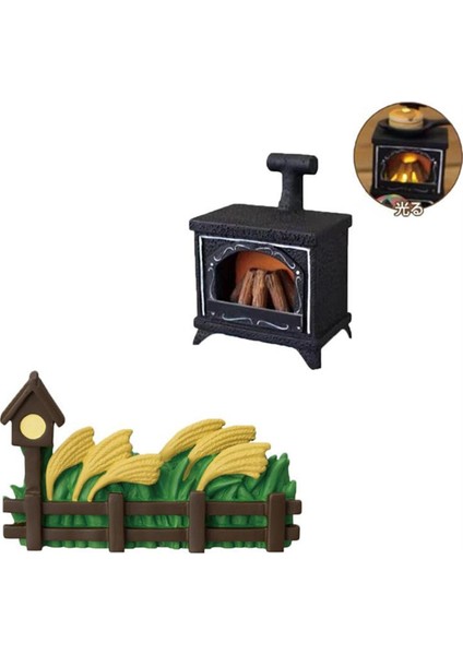 Adet Bebek Evi Minyatür Simülasyon Mini Aydınlatmalı Şömine Modeli (Yurt Dışından)