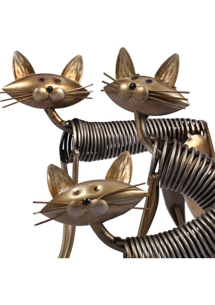 Metal Heykel Demir Sanat Dekorasyon Kedi Şekil El Sanatları 3'lü Paket (Yurt Dışından) fiyatları
