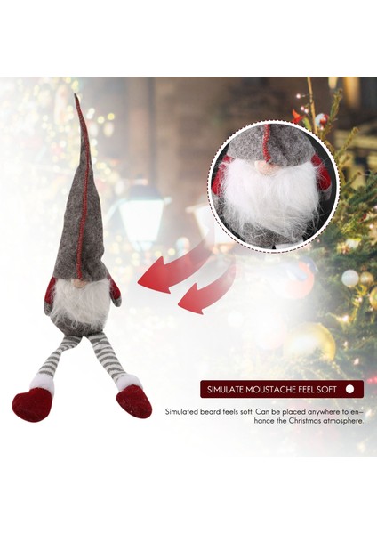 50CM Noel Yaşlı Adam Yüzsüz Stand Bebek Çocuklar Için Hediyeler Oyuncak (Gri) (Yurt Dışından)