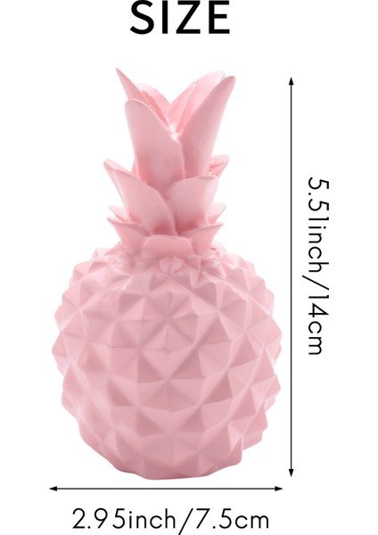 Jöle Rengi Ananas Süsleri Ev Dekorasyonu Reçine Pembe S (Yurt Dışından)