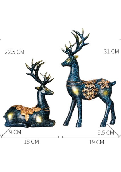 Çift Elk Heykeli, Reçine El Sanatları Mücevher, Oturma Odası, Aile (Yurt Dışından) fiyatları