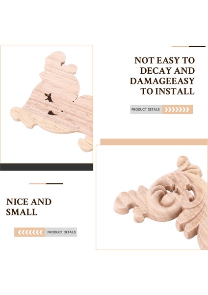 Ahşap Oymalı Çıkartma Köşe Onlay Kapı Duvar Dekoru 12*6cm Boyasız (Yurt Dışından) fırsatları