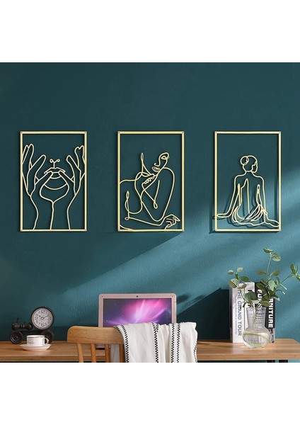 Adet Modern Soyut Kadın Tek Çizgi Sanat Dekor Duvar Heykeli (Yurt Dışından)