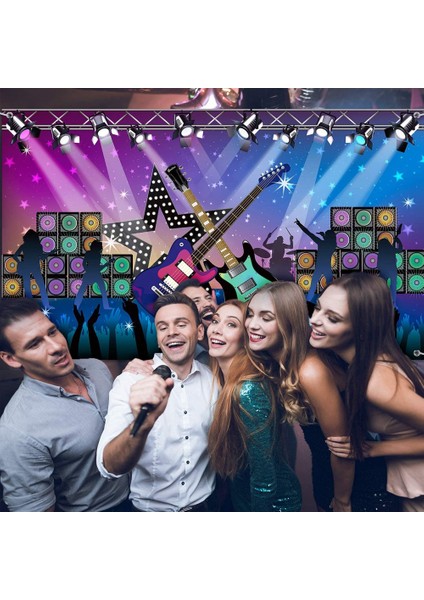 Büyük Kumaş Rock Yıldızı Tatil Partisi Arkaplan Afişi (Yurt Dışından)