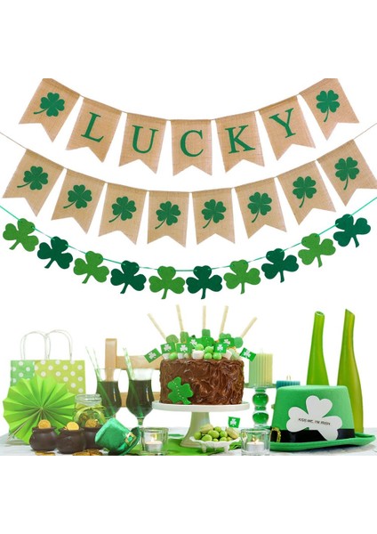 3 Parça St. Patrick Günü Afişi Yonca Çelengi Şans Afişi (Yurt Dışından) modelleri