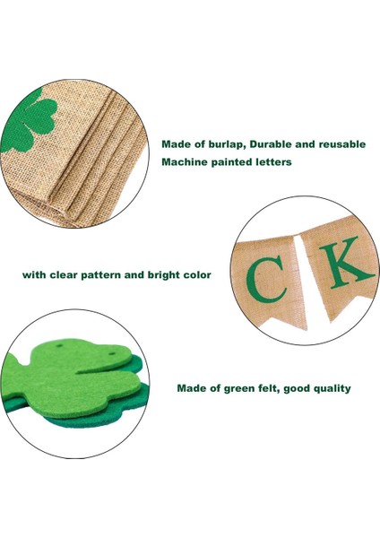 3 Parça St. Patrick Günü Afişi Yonca Çelengi Şans Afişi (Yurt Dışından) fırsatları