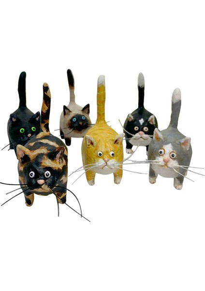 Kaplumbağa Kabuğu Kediler Mini Minyatür Kuyruk Dik Kediler Süsü (Yurt Dışından)