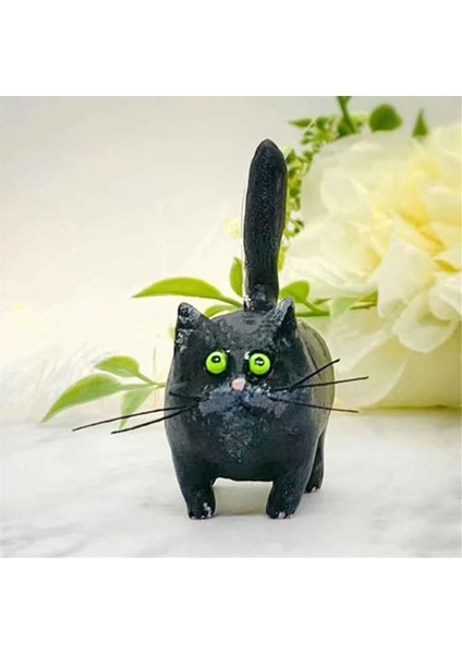 Kaplumbağa Kabuğu Kediler Mini Minyatür Kuyruk Dik Kediler Süsü (Yurt Dışından) fırsatları