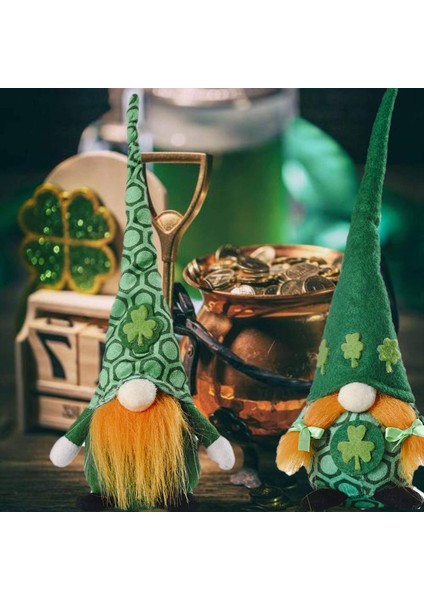 2'li Set St. Patrick Günü Cüce Decora Nisse Irlanda Hediyesi Yonca (Yurt Dışından) indirimleri