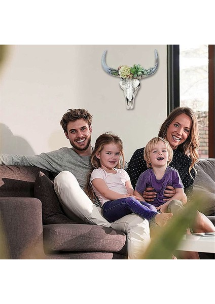 Reçine Longhorn Inek Kafatası Başı Duvara Asılan Dekor L (Yurt Dışından)