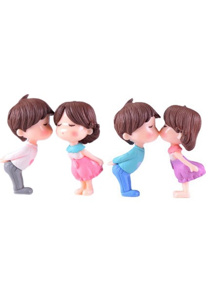 Adet Sevimli Aşıklar Çift Figürleri Minyatür El Sanatları Tatlı Süsleme (Yurt Dışından)