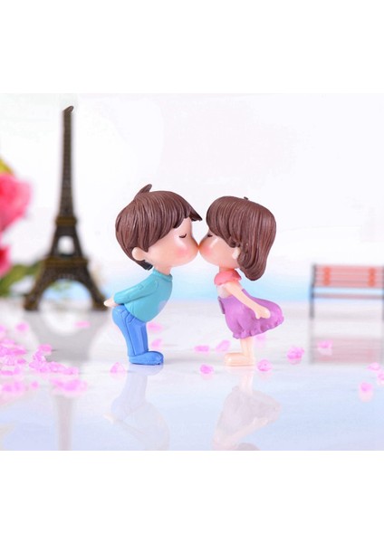Adet Sevimli Aşıklar Çift Figürleri Minyatür El Sanatları Tatlı Süsleme (Yurt Dışından) indirimleri
