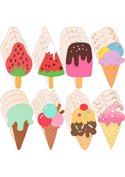 32 Adet Bitmemiş Dondurma Ahşap Kesimleri (Yurt Dışından)