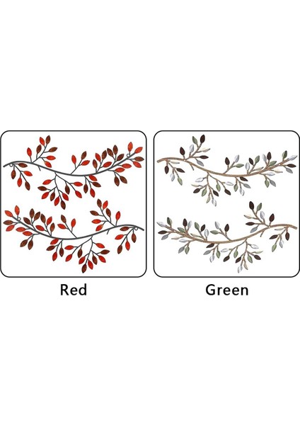 Metal Ağaç Yaprak Duvar Dekoru, 2 Parça Asma Zeytin Dalı Yaprak Duvar Sanatı, B (Yurt Dışından)