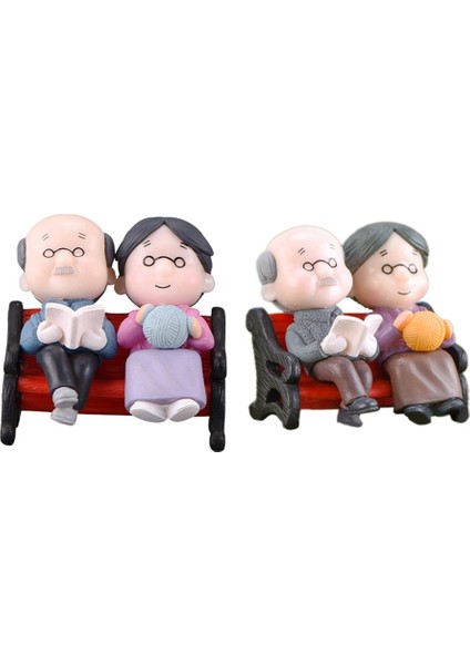 Mini Çift Figürleri Büyükanne Büyükbaba Çift Süsü Peri Bahçesi Için (Yurt Dışından)