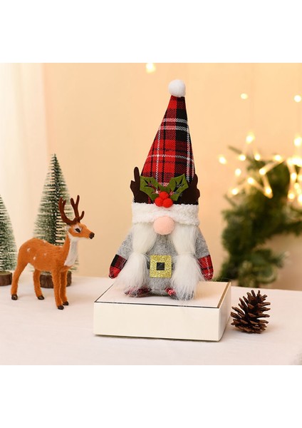 Noel Partisi Malzemeleri Için Boynuzlu Noel Cücesi Bebeği, B (Yurt Dışından)
