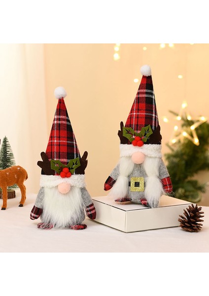 Noel Partisi Malzemeleri Için Boynuzlu Noel Cücesi Bebeği, B (Yurt Dışından)