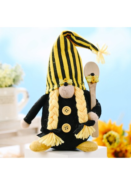 Bumble Bee Çizgili Cüce Yüzsüz Bebek Dekoru Ev Masaüstü Dekoru, B (Yurt Dışından) fiyatları