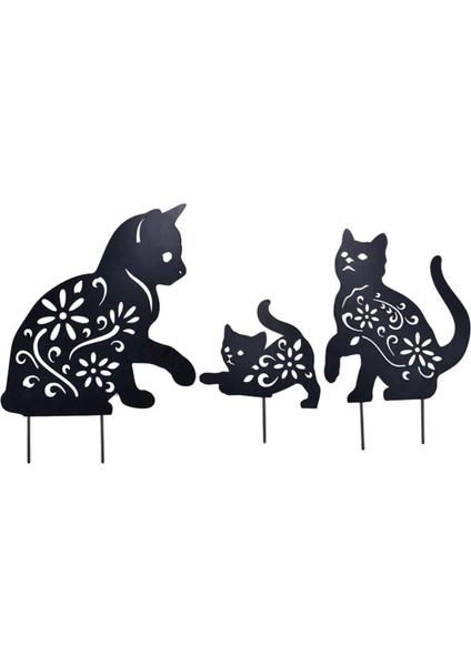 Adet Bahçe Dekorasyonu Açık Çim Heykelleri Siyah Akrilik Kedi (Yurt Dışından)